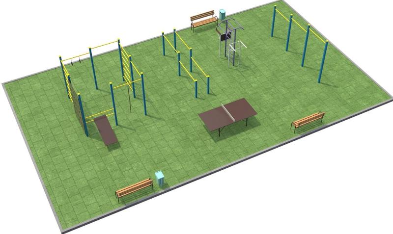 Проект спортплощадки 170 метров в Карачаево-Черкесской Республике в Карачаево-Черкесской Республике