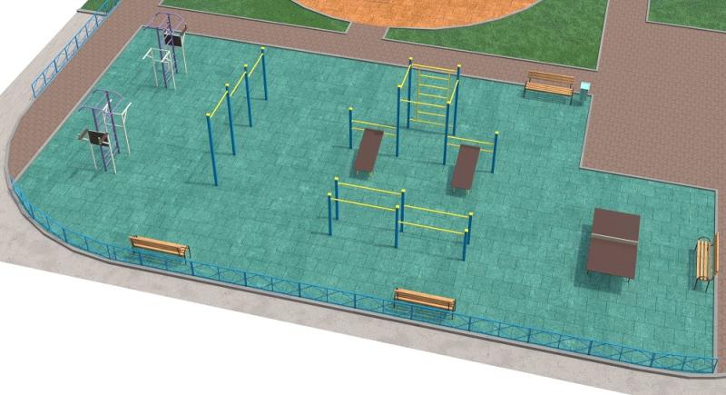 Проект спортивной площадки с столом теннисным в Карачаево-Черкесской Республике