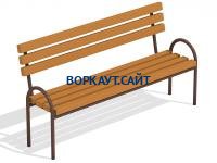 Парковая лавочка со спинкой МАФ 1605 в Карачаево-Черкесской Республике