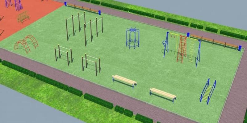 Проект детско-спортивной площадки для школы - детсада в Карачаево-Черкесской Республике