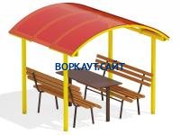 Стол и лавки под навесом МАФ 4005 в Карачаево-Черкесской Республике