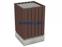 Урна деревянная квадратная с бетонным основанием МАФ 1633 в Карачаево-Черкесской Республике