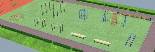 Проект детско-спортивной площадки для школы - детсада в Карачаево-Черкесской Республике