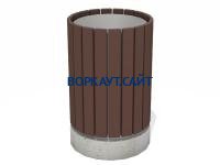 Урна деревянная круглая с бетонным основанием МАФ 1632 в Карачаево-Черкесской Республике