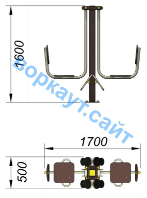 Уличный тренажер "Жим ногами горизонтальный " УТ 003 в Карачаево-Черкесской Республике