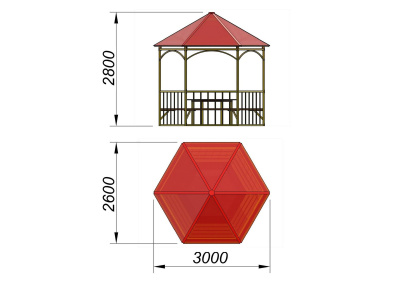 Беседка со столом и лавками МАФ 4121 в Карачаево-Черкесской Республике