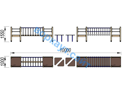 Детский спортивный комплекс Двойной мостик ДСК 3115 в Карачаево-Черкесской Республике