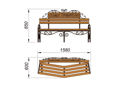 Скамья примирения МАФ 1610 в Карачаево-Черкесской Республике