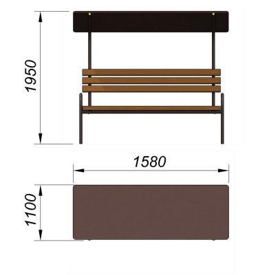 Лавочка под навесом МАФ 1607 в Карачаево-Черкесской Республике