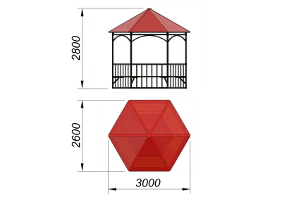Беседка с лавками и полом МАФ 4122 в Карачаево-Черкесской Республике