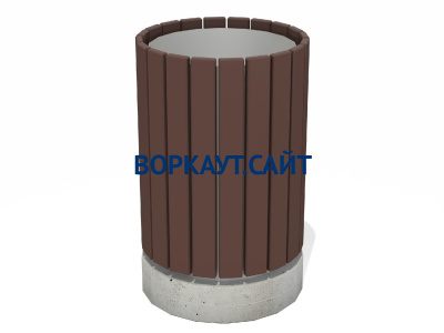Урна деревянная круглая с бетонным основанием МАФ 1632 в Карачаево-Черкесской Республике