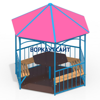 Беседка со столом, лавками и полом МАФ 4123 в Карачаево-Черкесской Республике