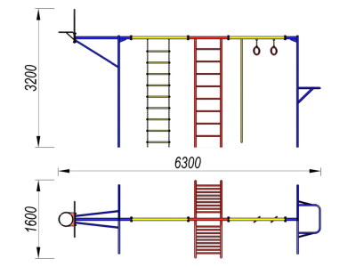 Гимнастический комплекс с баскетбольным щитом МАФ 3001 в Карачаево-Черкесской Республике Гимнастический комплекс с баскетбольным щитом МАФ 3001 в Карачаево-Черкесской Республике